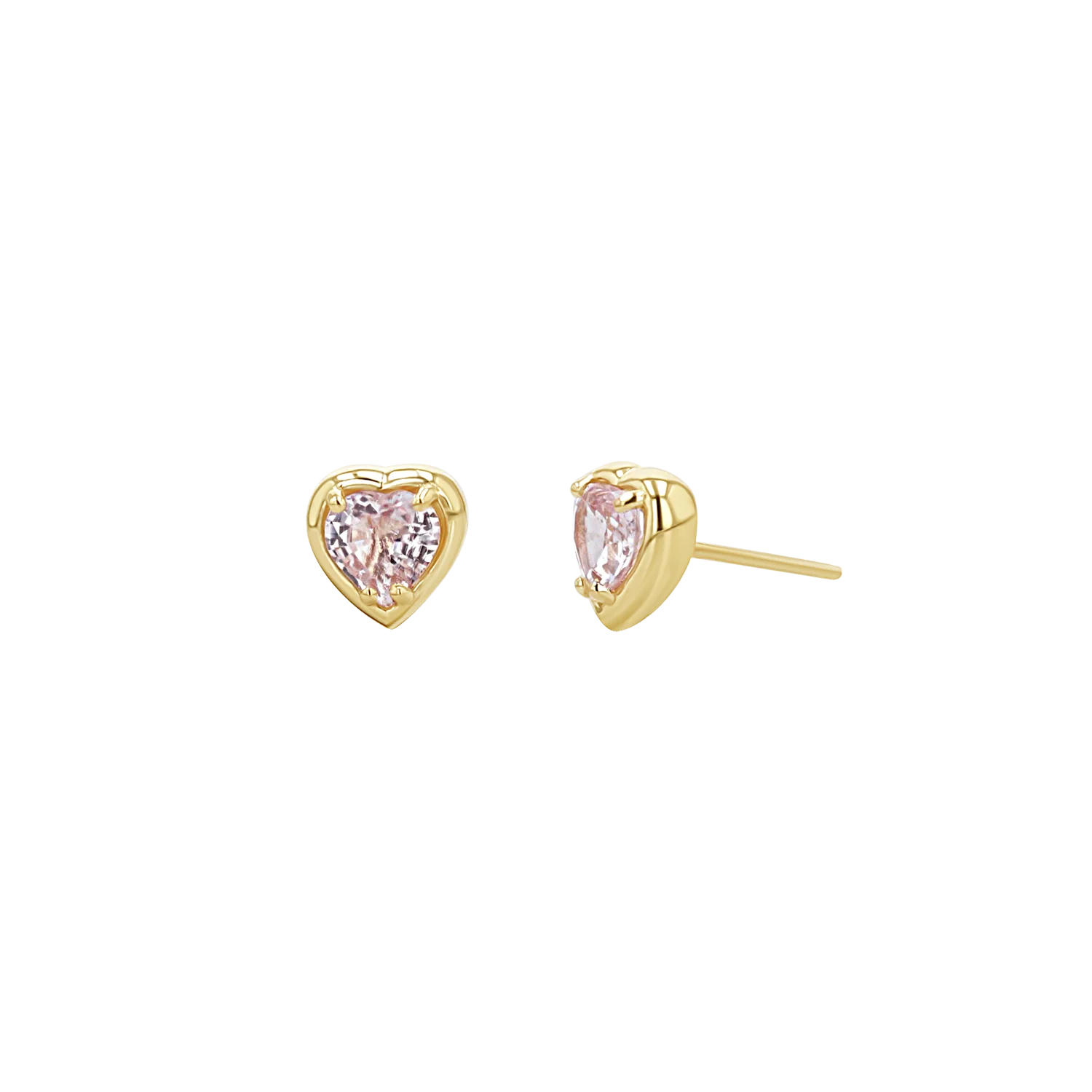 Sapphire Heart Stud Earrings