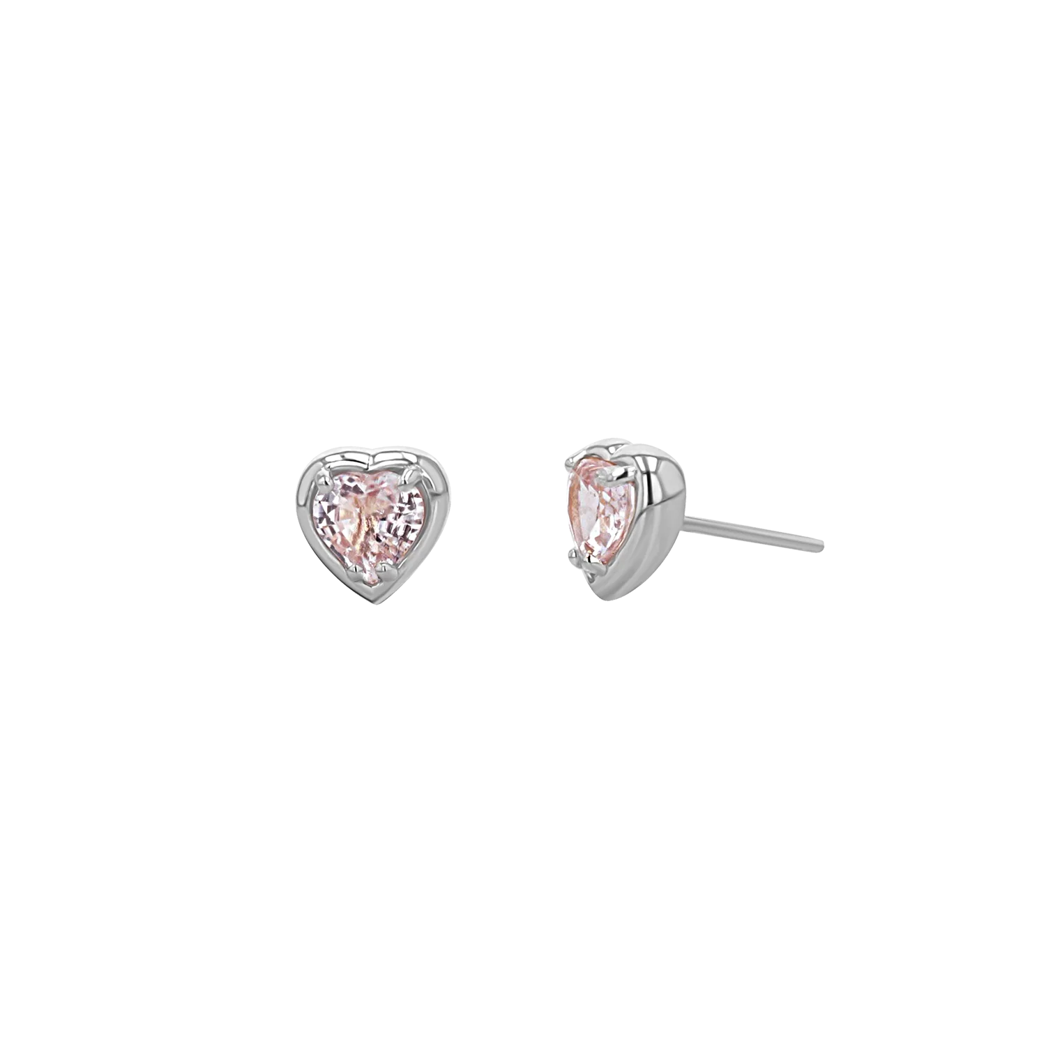 Sapphire Heart Stud Earrings - Image 2