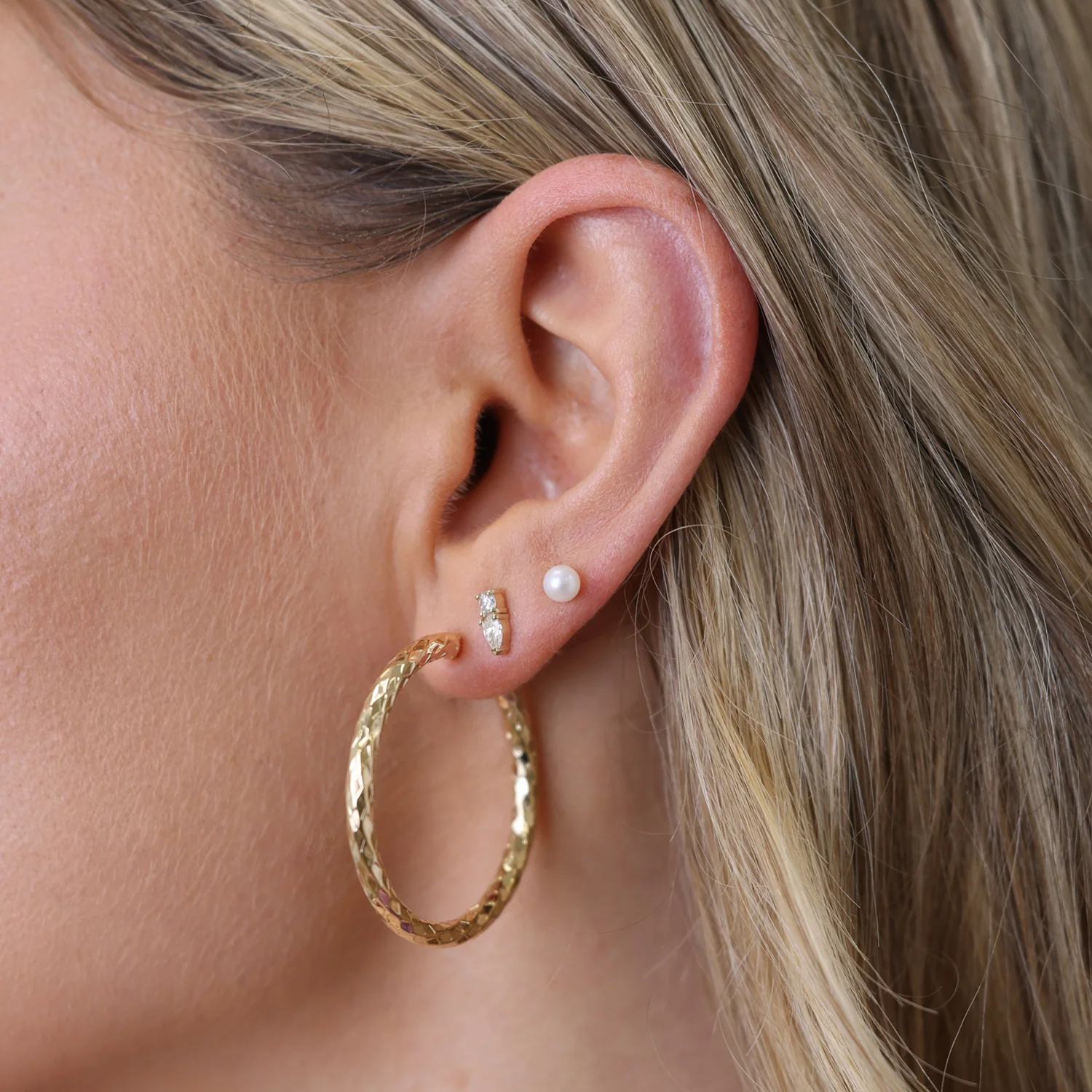 Serpentine Faceted Hoop Earrings - Image 2