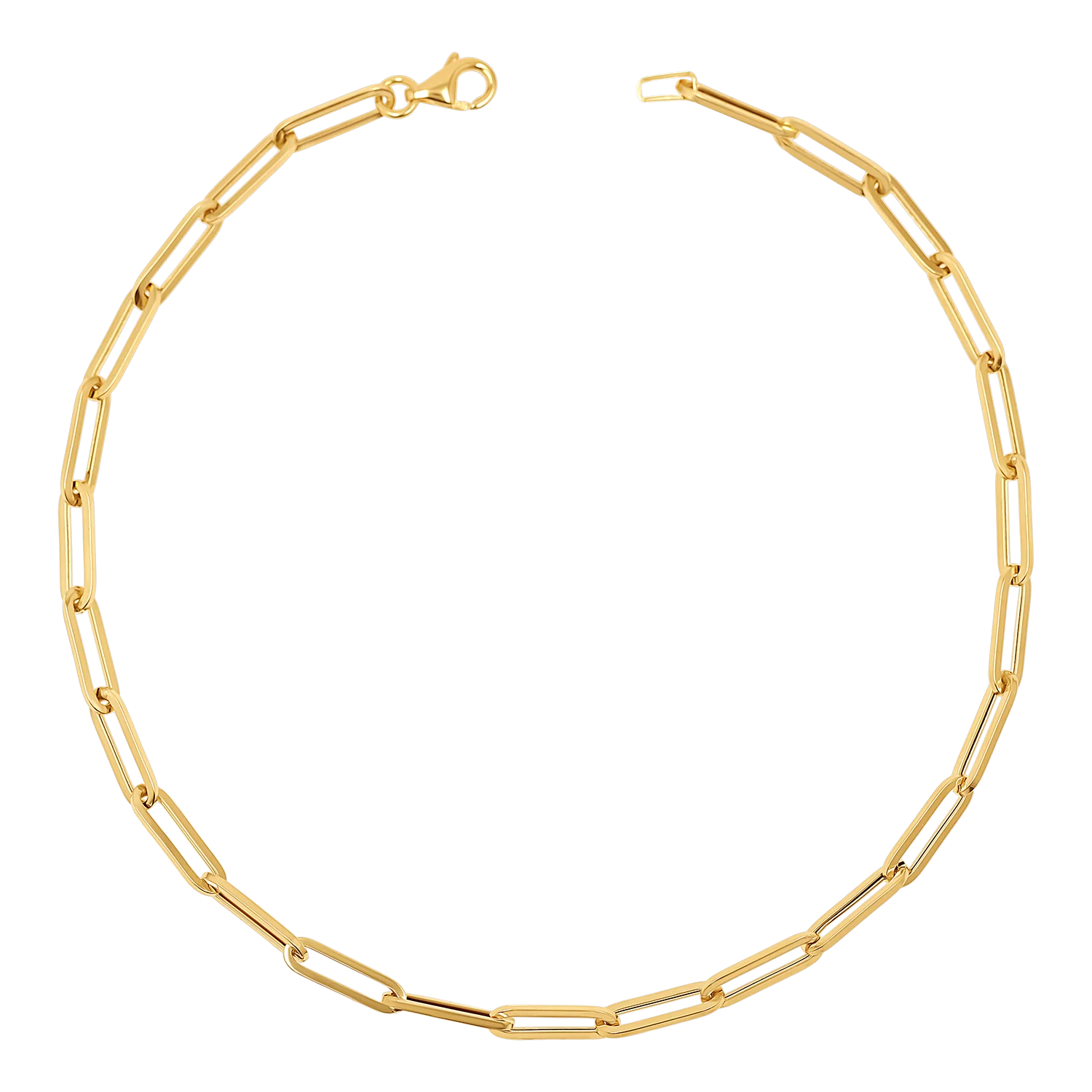 14K Signature Paper Clip Chain Anklet