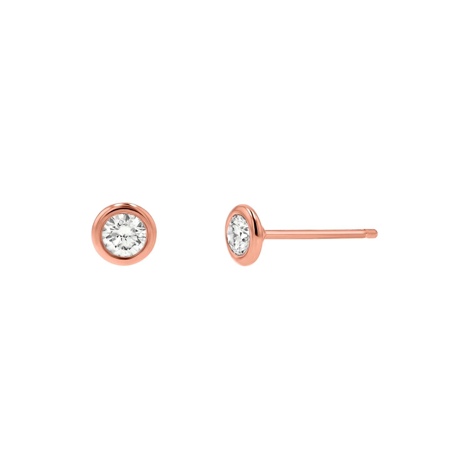 Diamond Solitaire Bezel Studs - Image 3