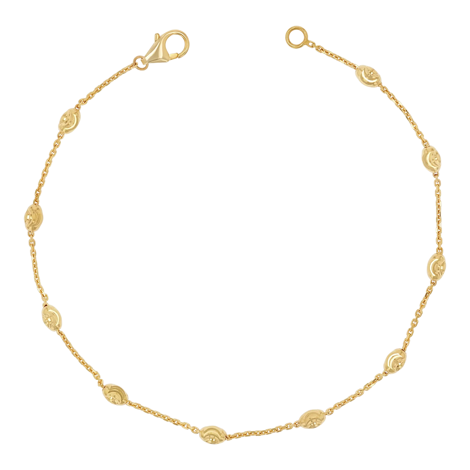 Spaced Mooncut Bead Bracelet