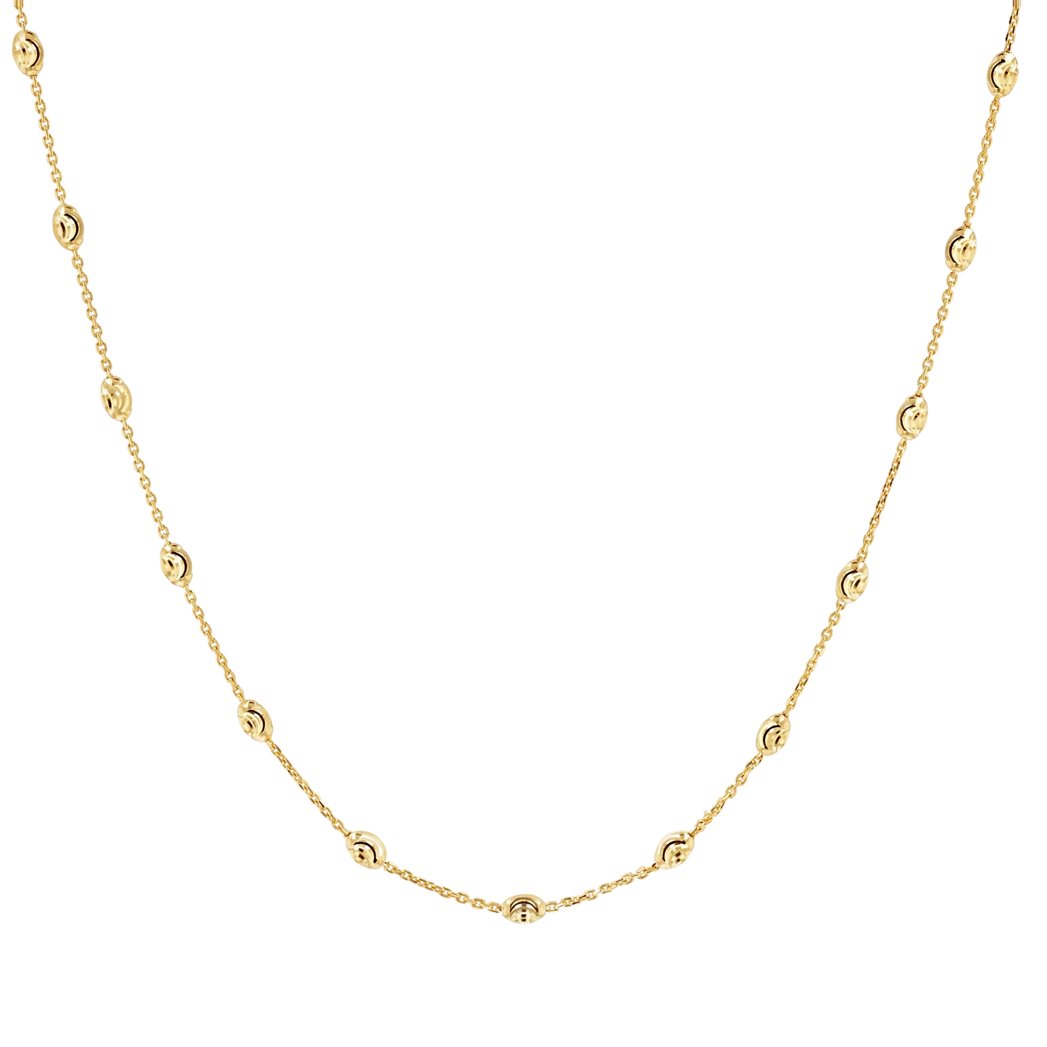 Spaced Mooncut Bead Necklace