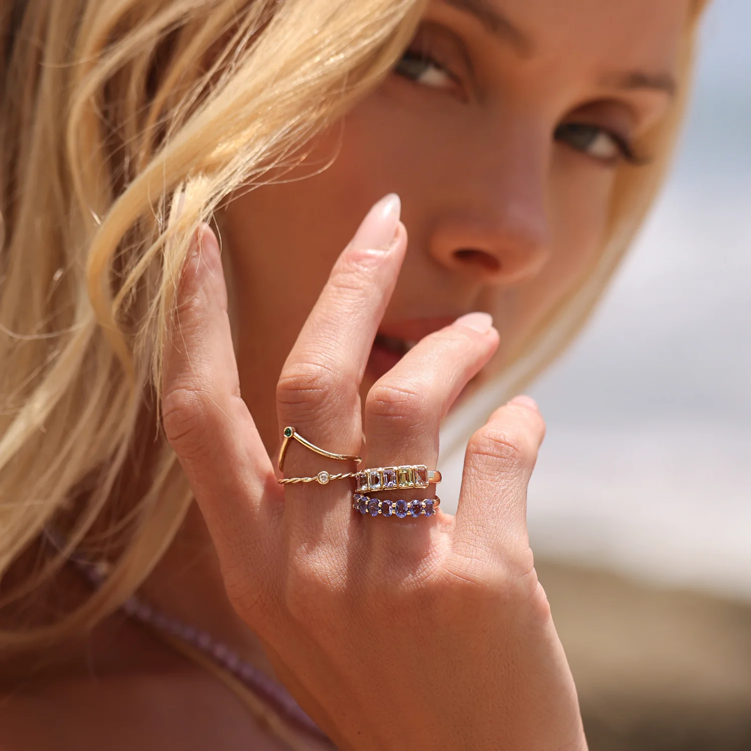 Tanzanite Oval Half Eternity Band - Image 5