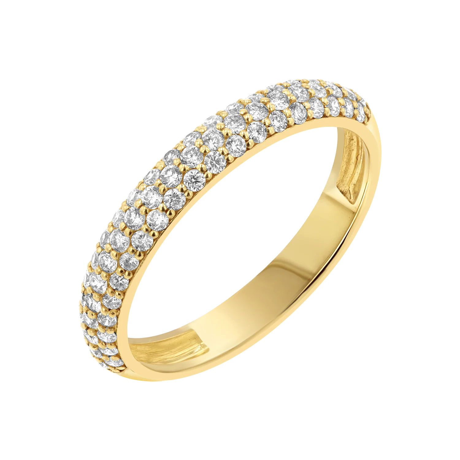 Three Row Pave Diamond Band