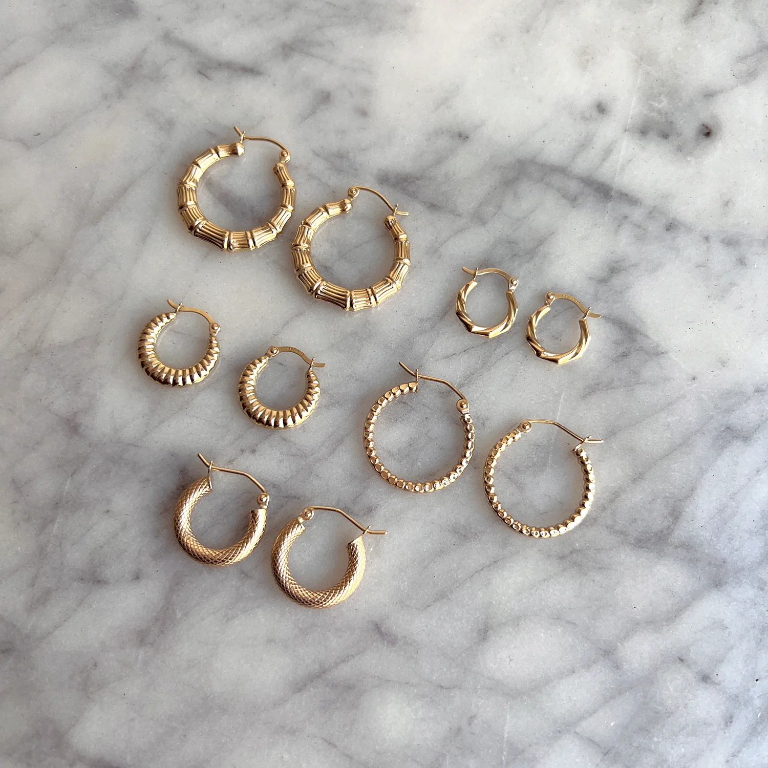 Tiny Hex Hoop Earrings - Image 2