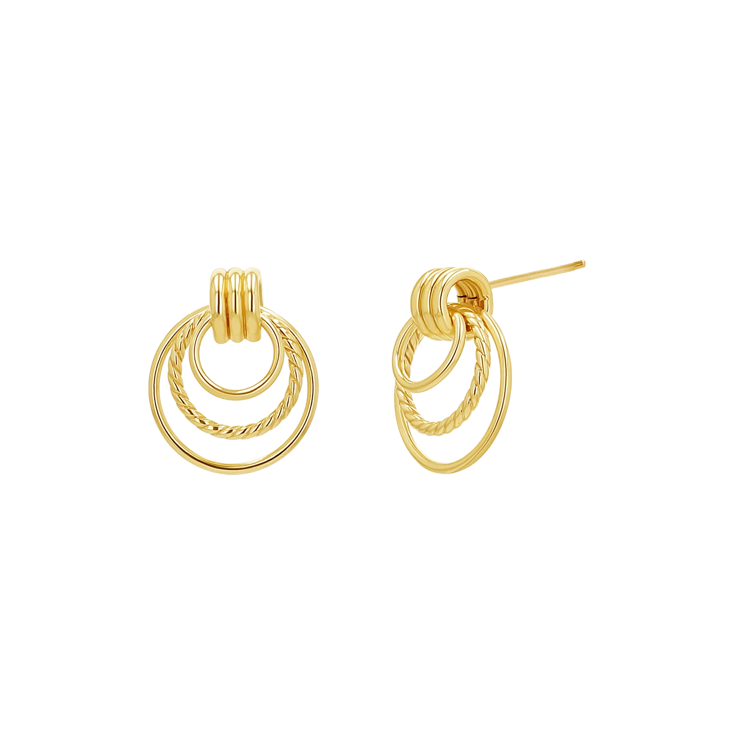 Trio Hoop Door Knocker Earrings