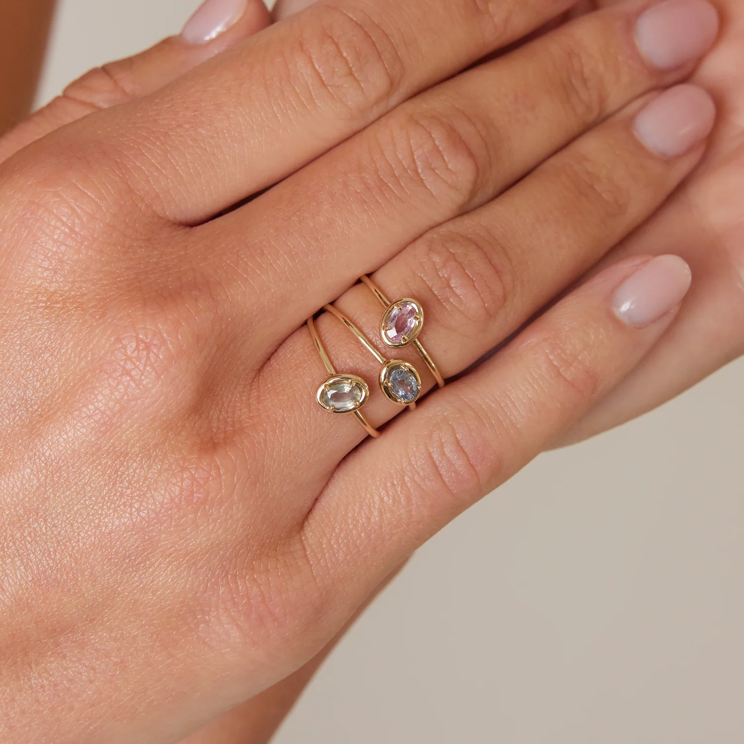 Trio Oval Sapphire Ring Set - Image 8