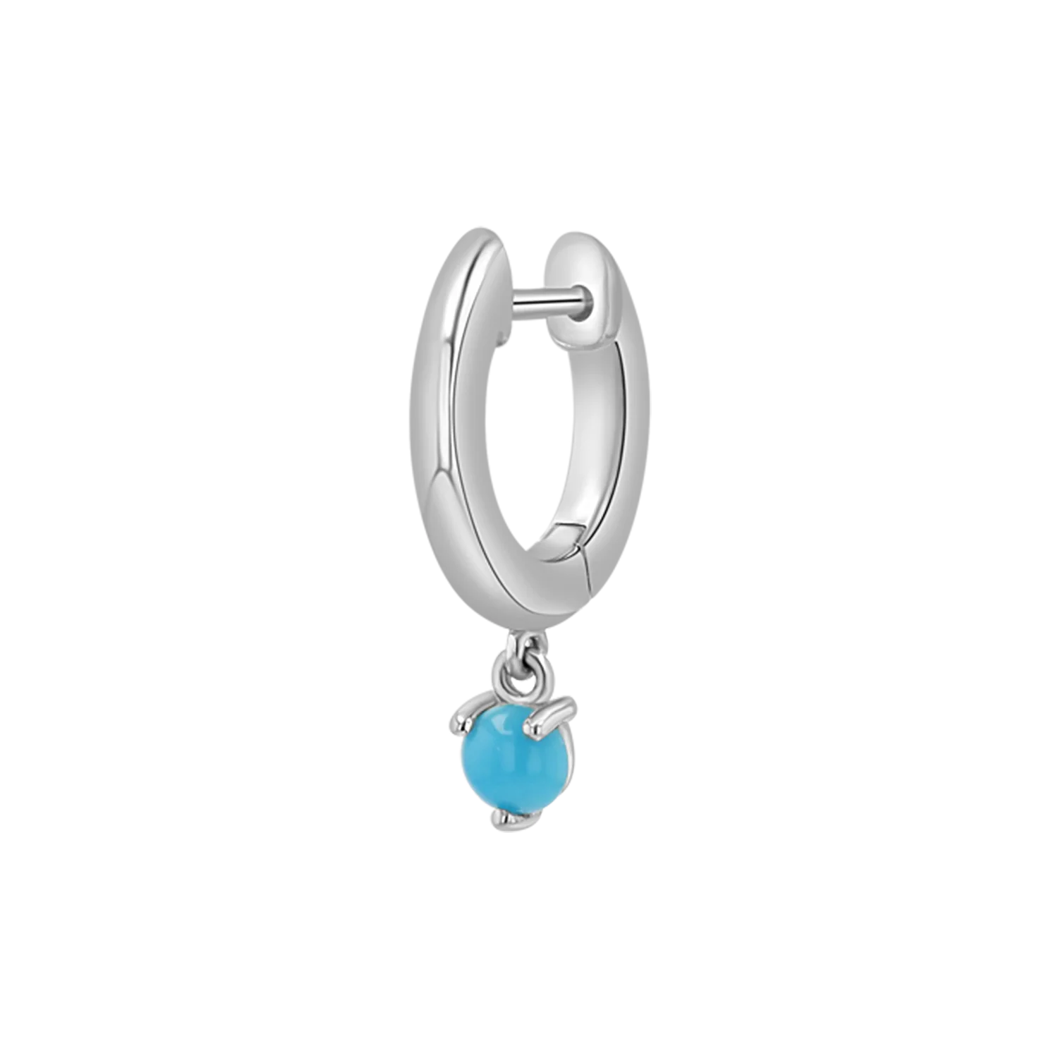 Turquoise Charm Drop Huggies - Image 5