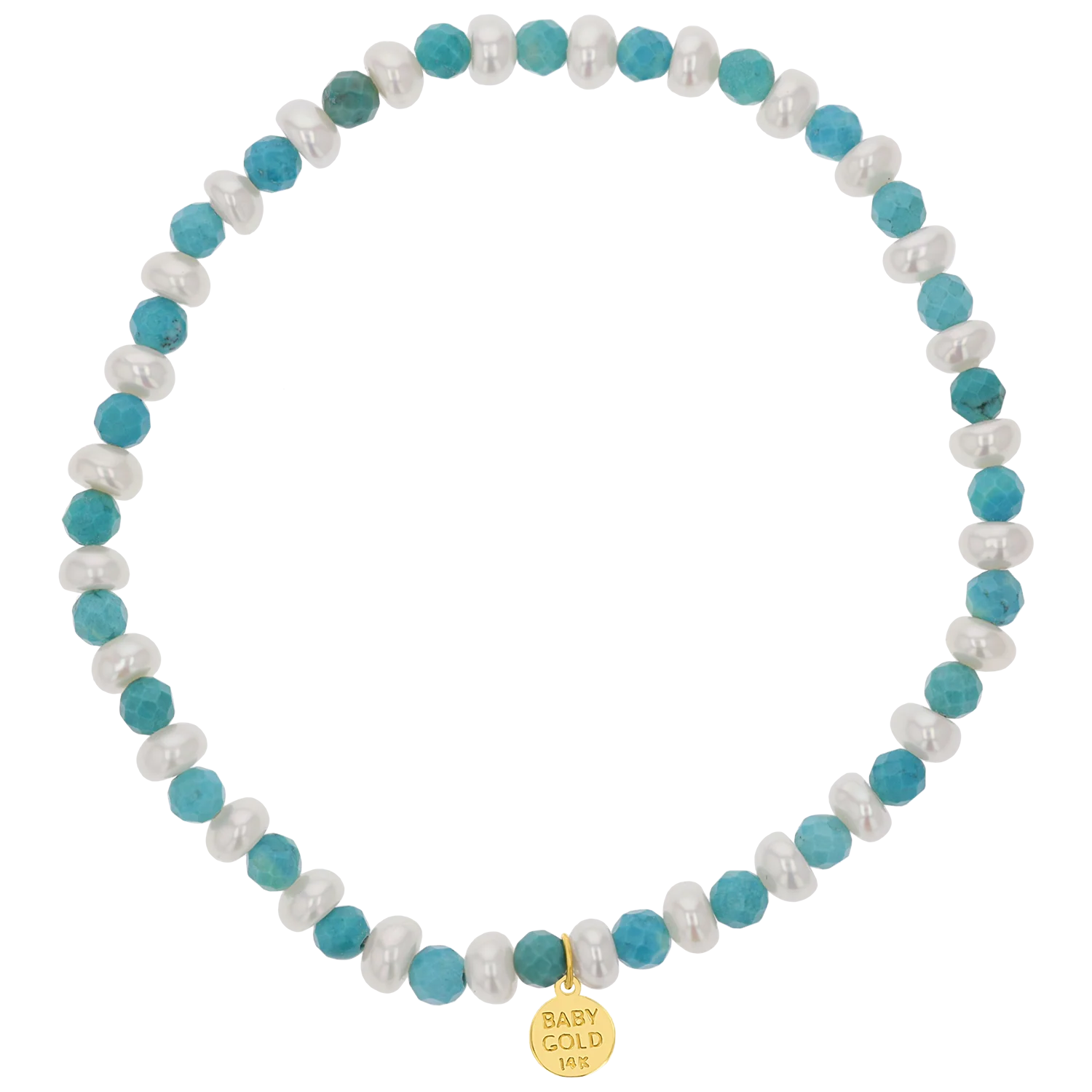 Turquoise Magnesite & Pearl Beaded Bracelet