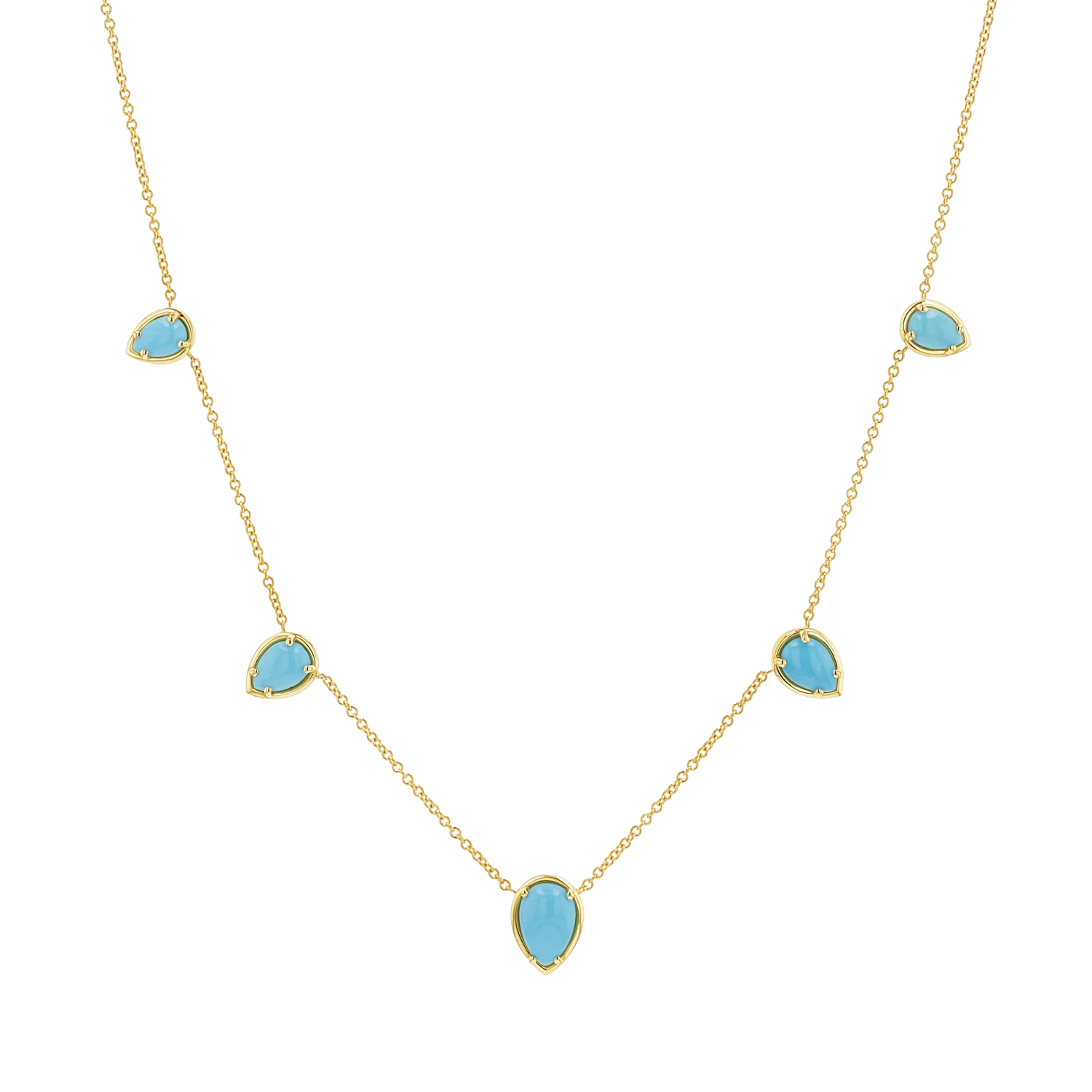 Turquoise Tear Drop Strand Necklace