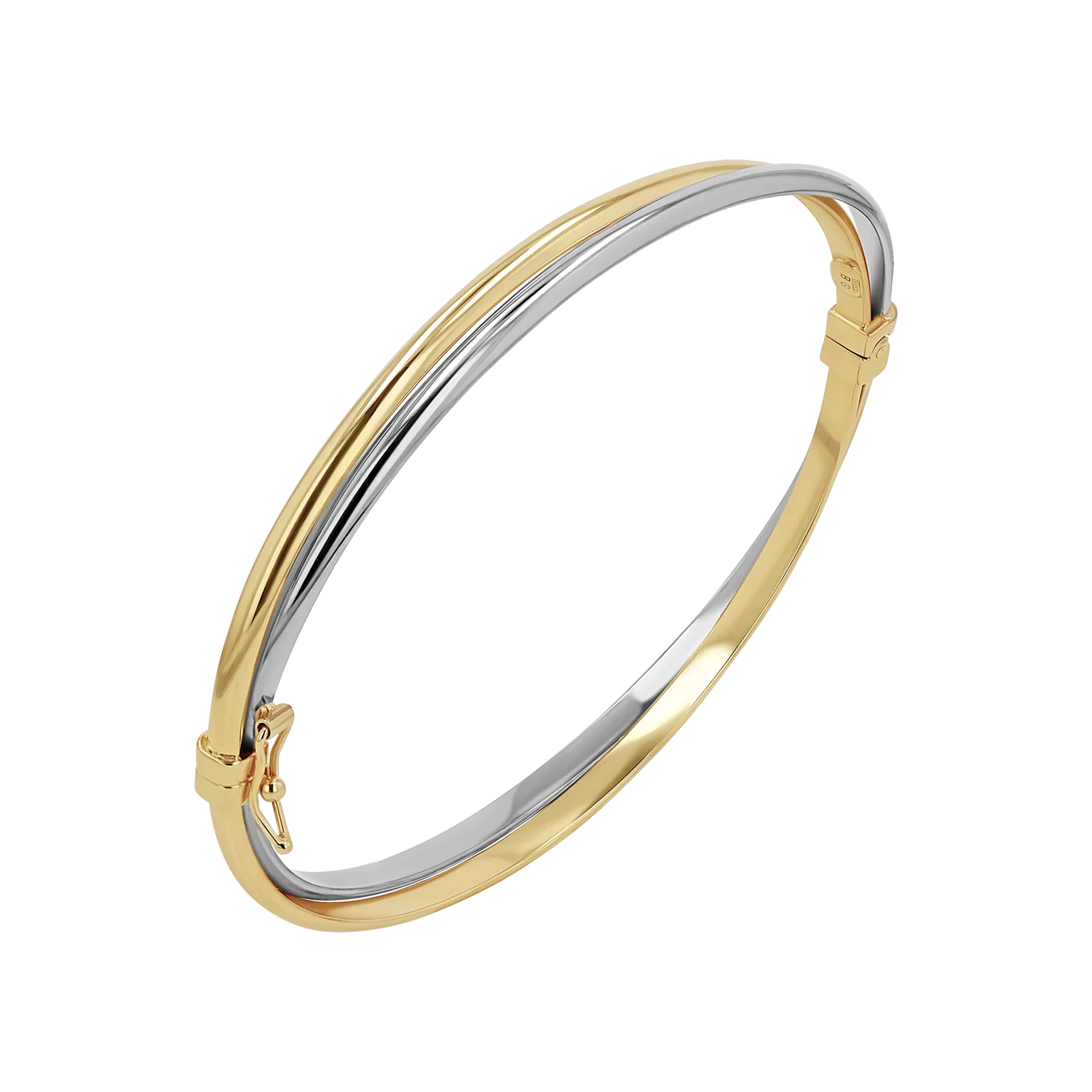 Two Tone Hinged Bangle (6mm)