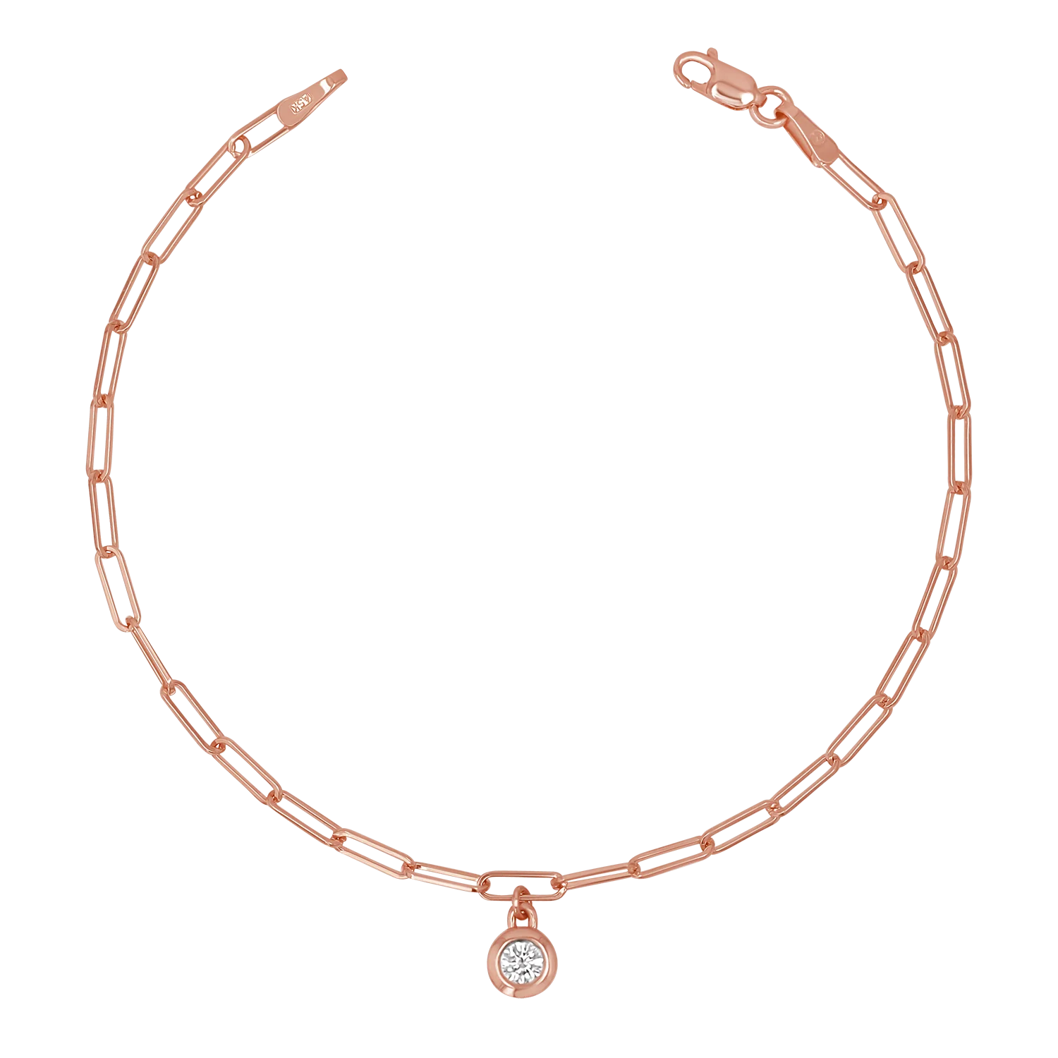 Wire Paper Clip Diamond Bezel Bracelet - Image 3