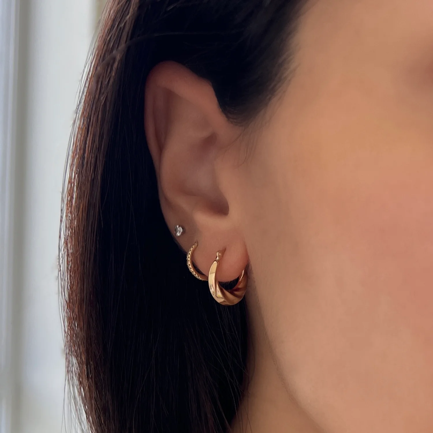 Petite Croissant Hoop Earrings - Image 3