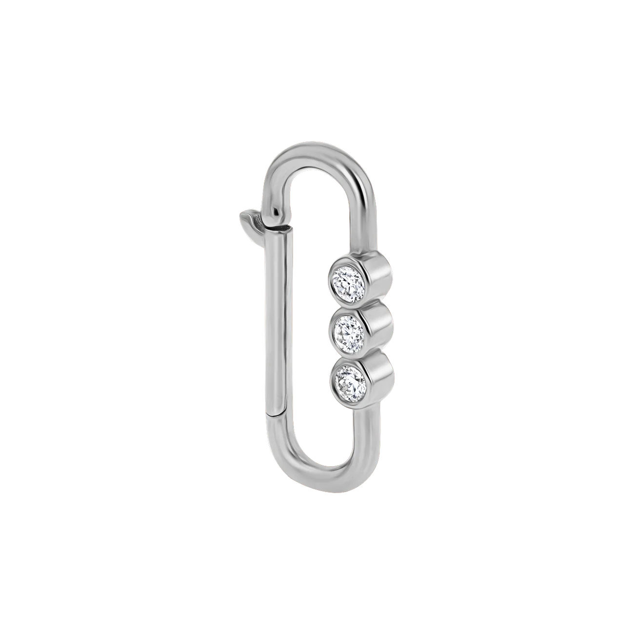 Tri-Bezel Diamond Paper Clip Connector - Image 2