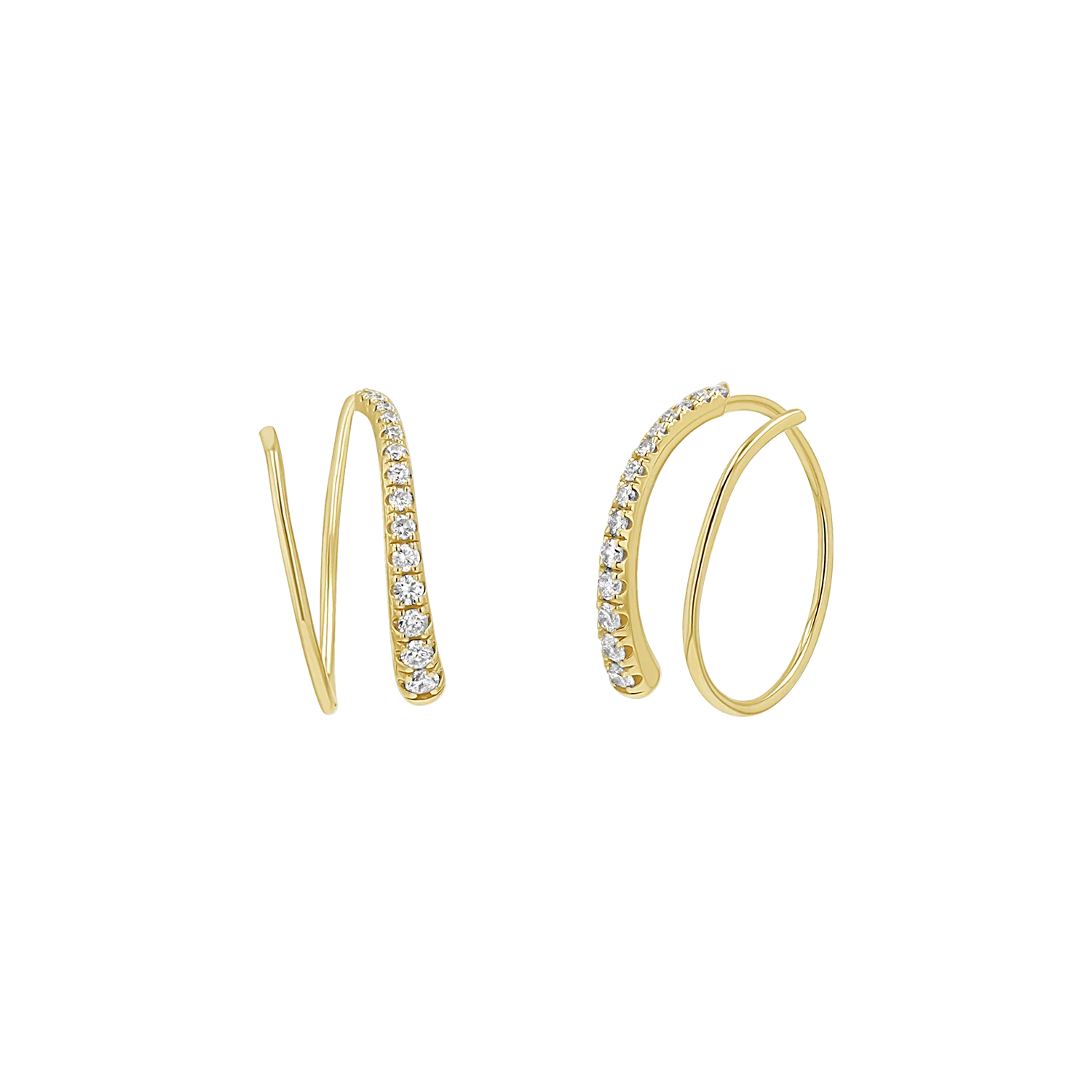 Diamond Coil Hoop Earrings