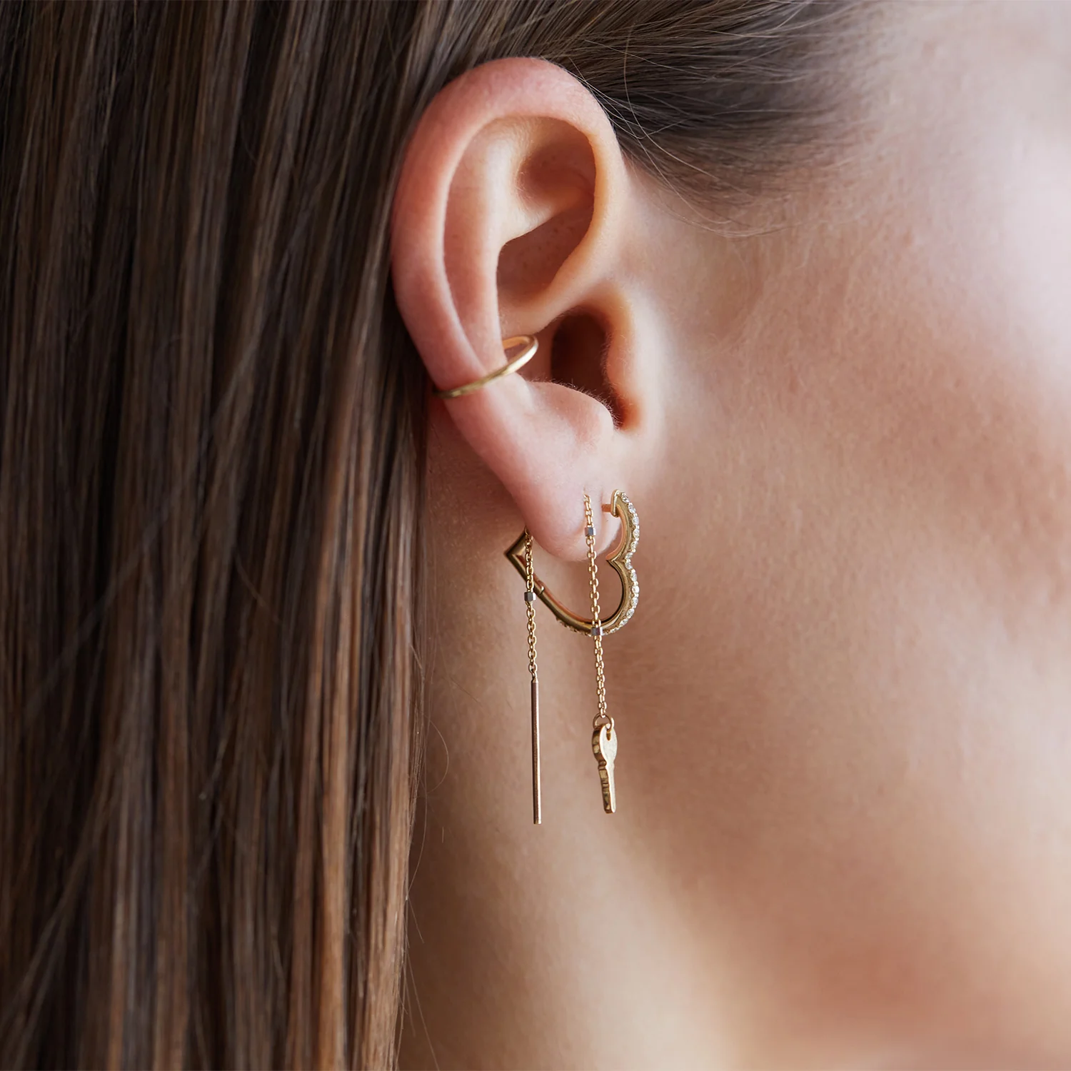 Diamond Heart Hoops - Image 5
