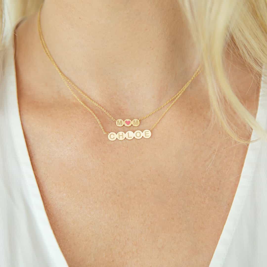 Enamel Heart Initial Necklace - Image 4
