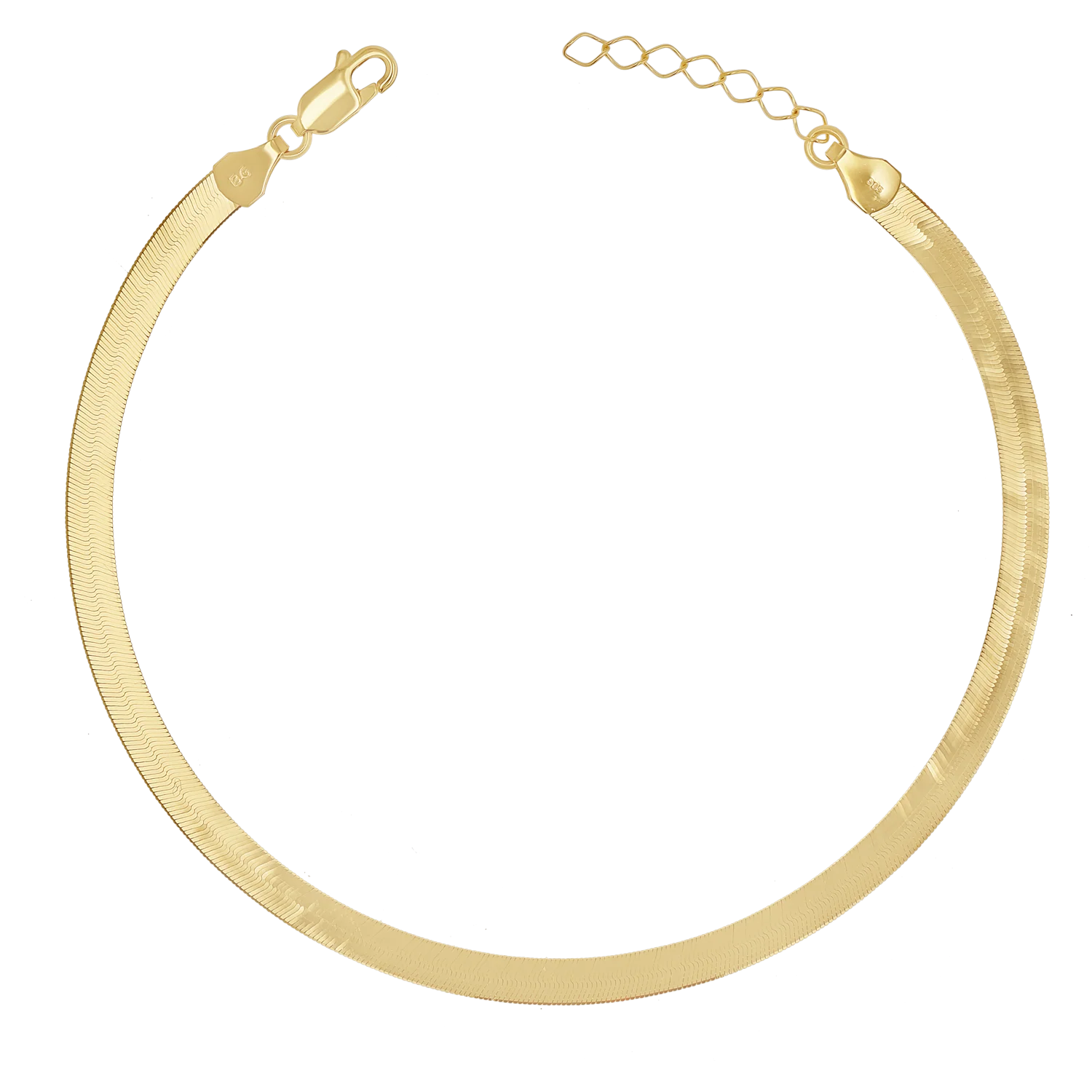 14K Gold Grand Herringbone Anklet 5mm