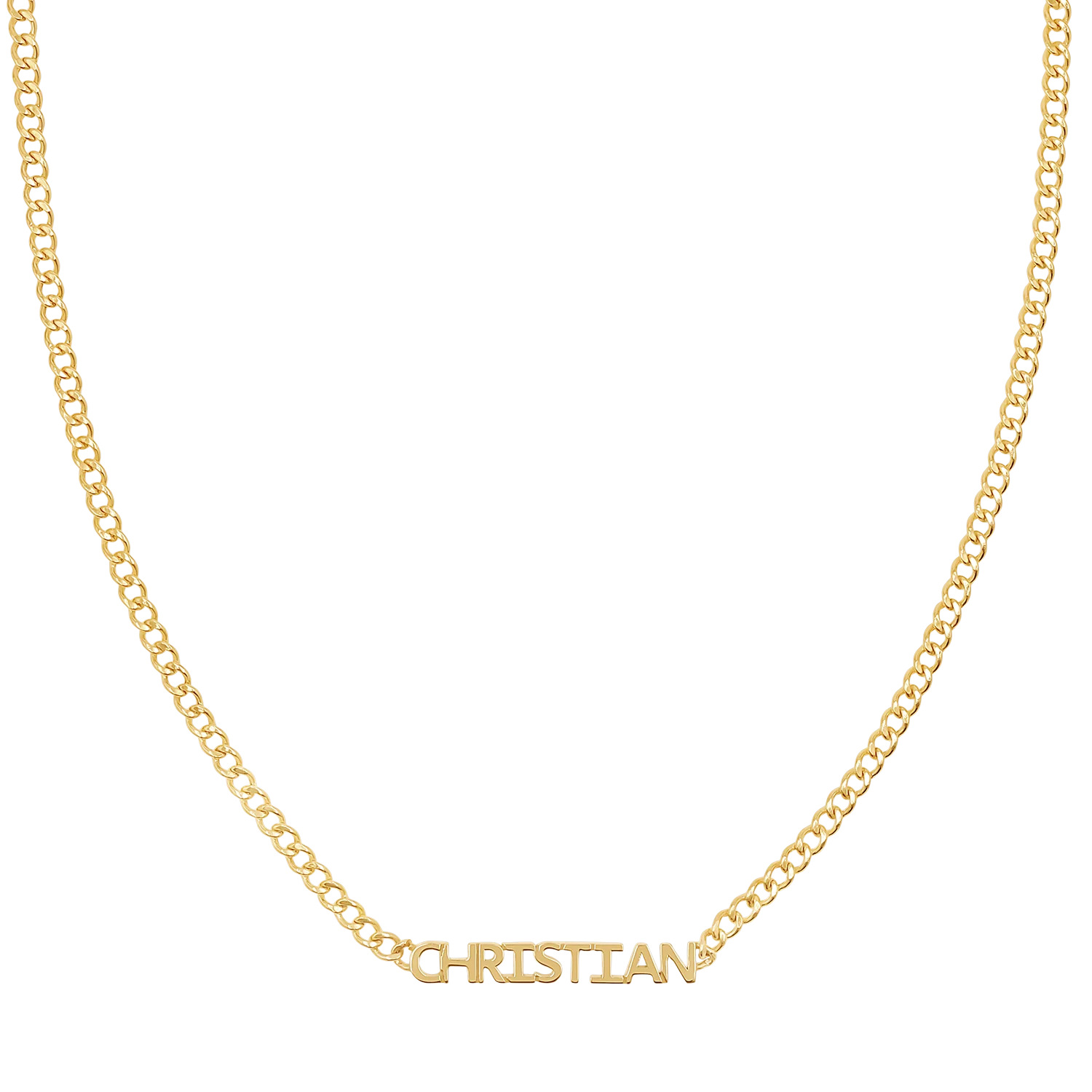 Mini Single Name Cuban Chain Necklace